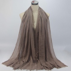 Premium Viscose Maxi Crinkle Cloud Jilbab Syal Selendang Lembut Islam Muslim CO24 #-Intl
