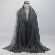 Premium Viscose Maxi Crinkle Cloud Jilbab Syal Selendang Lembut Islam Muslim GY10 #-Intl