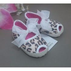 Prewalker Zara Baby Leopard White Ribbon