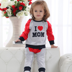 Pria atau Wanita Di Bawah Usia Pakaian Bayi Kembar Set (I Like Ibu (Yak Dapat Membuka Selangkangan))