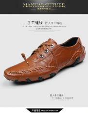 Pria Kulit Asli Sepatu Mode Nyaman English. Bisnis Mengemudi Sepatu-Intl