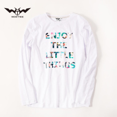 Pria Kulit Putih Leher Bulat Pria Baju Dalaman Kaos (Berwarna Warna-warni Huruf Putih)