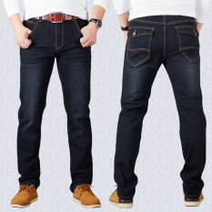 Celana Jeans Anak Muda Pria Gemuk Ukuran Besar Elastisitas Membentuk Tubuh Terlihat Langsing Lurus Longgar Menambah Ukuran Celana Panjang Pria Gemuk Musim Semi dan Musim Gugur