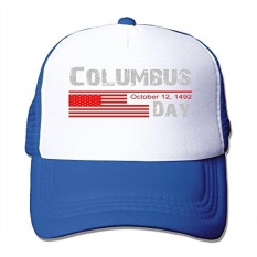 Print Dewasa Unisex Columbus Hari 100% Nilon Mesh Caps Satu Ukuran Paling Sesuai Adjustable Caps-Intl