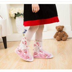 Tercetak Bekas Pakai Sepatu Hujan Cover untuk ChildrenThicken Waterproof Boots Siklus Hujan Flat Slip-Resistant Overshoes (Putih) -Int'l-Intl