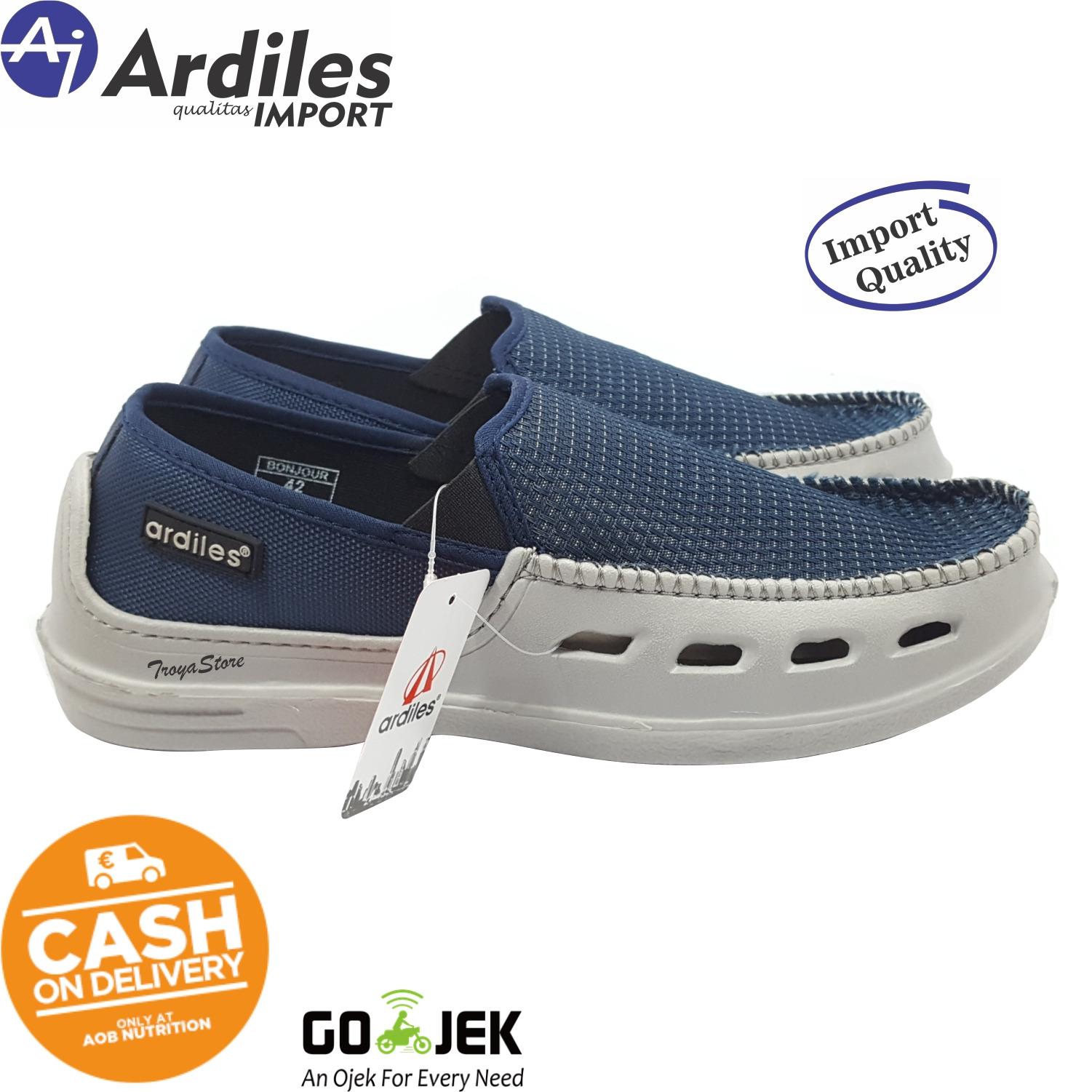 RAJASEPATU - ARDILES Sepatu Pria Murah Original / Sepatu Selop / Sepatu Sandal Slip On Original 39-43 Black / Sepatu Murah Berqualitas TroyaStore Collection