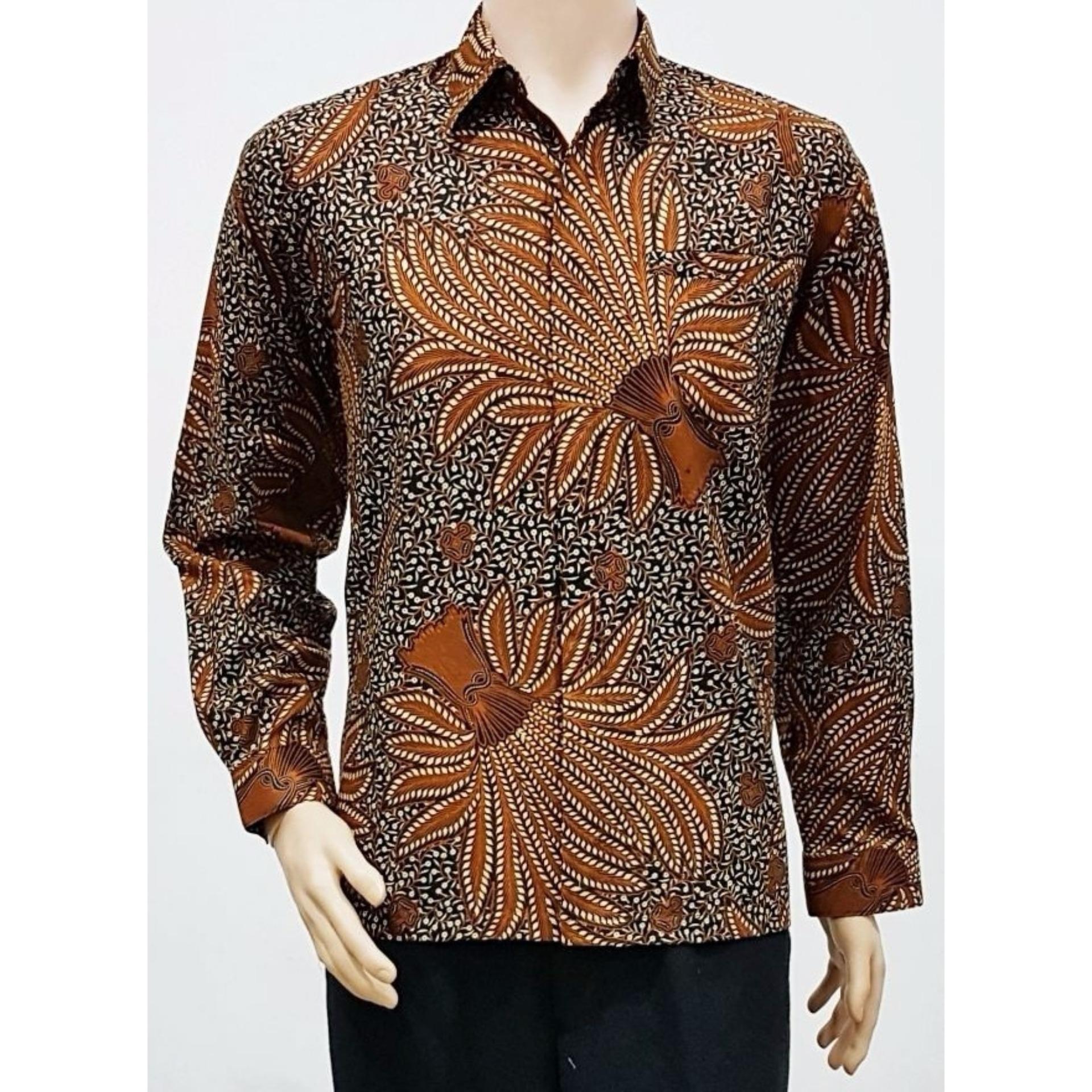 PROMO BAJU KEMEJA LENGAN PANJANG BATIK 2073 - BAJU BATIK PRIA - BATIK SOLO/BATIK TERLARIS/TERMURAH