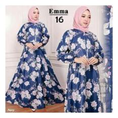 PROMO BAJU - SUPPLIER GROSIR BAJU MUSLIM WANITA DEWASA MAXI EMMA BUSUI SYARI GAMIS MAXY PAKAIAN LENGAN PANJANG WARNA NAVY PUTIH PINK MURAH GROSIR KEKINIAN BAHAN KATUN