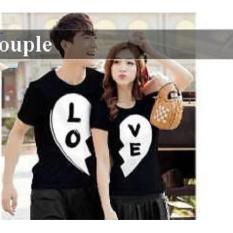PROMO Couple Baju - Kaos Pasangan Online - Black White Love HITAM
