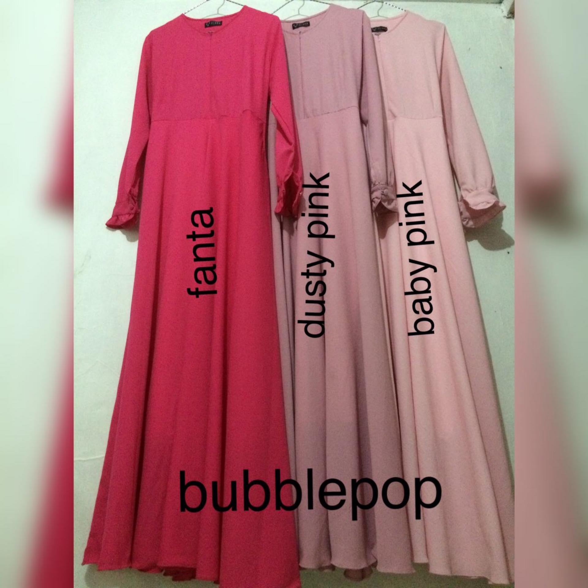 Adzra Diskon!!! Sale!!! Promo Gamis Murah/Gamis wanita/Busana muslim/Gamis syar'i Bubblepop Polos Premium