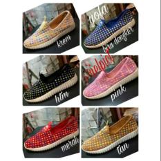 PROMO - JUAL WAKAI WANITA WARNA HITAM CASUAL BAGUS ORI UKURAN 36 37 38 39 40 WKL- 010 SLIP ON PRIA