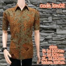 PROMO kemeja batik pria lengan pendek MOTIF JOKOWI BATIK SOLO/PEKALONGAN TERLARIS