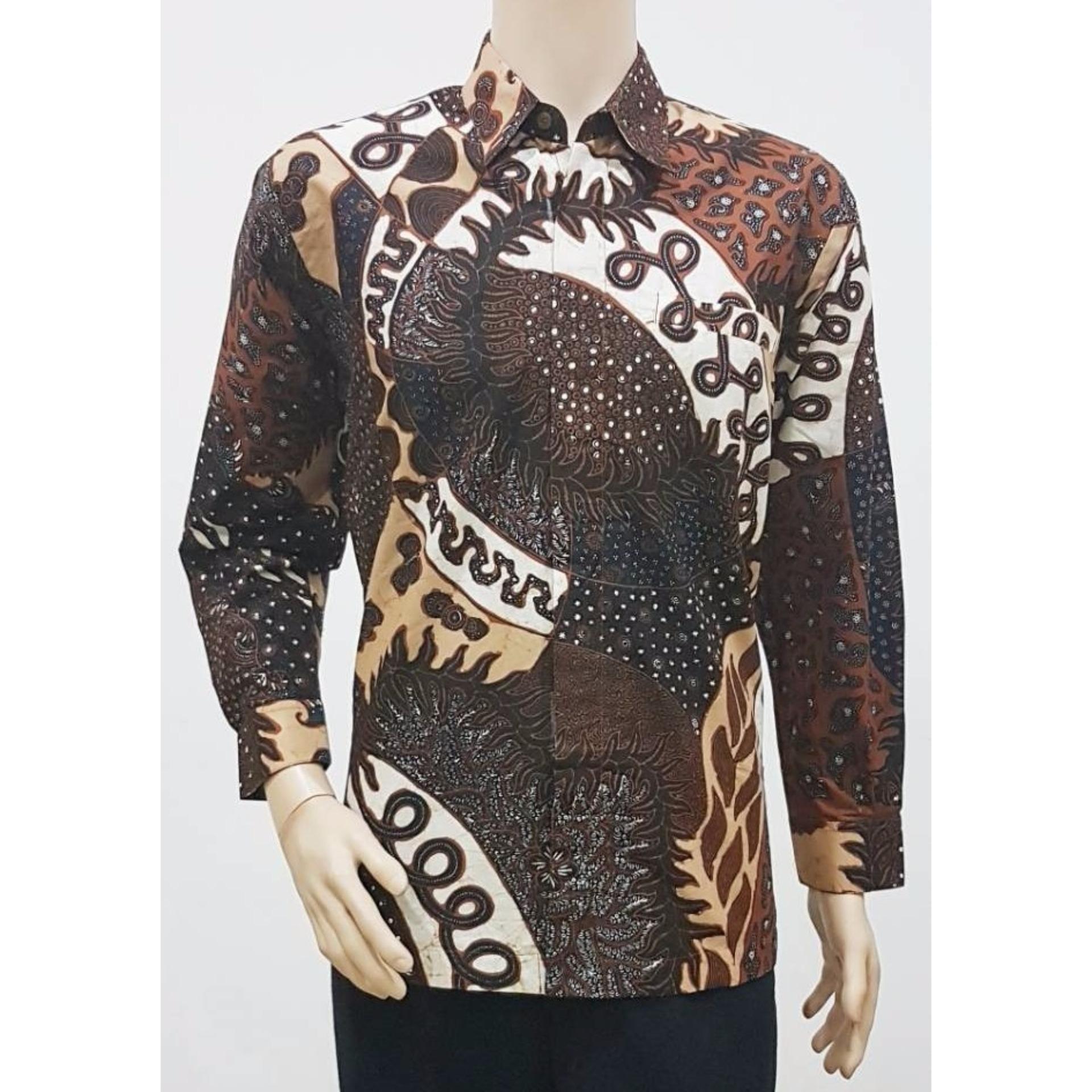 PROMO Kemeja Hem Baju Seragam Pria Batik Tulis Lengan Panjang 1999 Akar PREMIUM