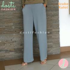 Promo Kulot Panjang Wanita Celana Model Terbaru Bahan Scuba Warna Putih Tanah Abang Murah