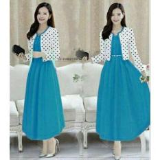 Promo Set Dress Pink Lilian Polka Babyterry Turkish Termurah