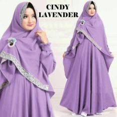 Promosi Murah BAJU BUSANA MUSLIM GAMIS CINDY SYAR'I LAVENDER BERGO NO PED