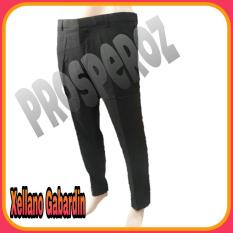 Prosperoz - Celana Panjang Formal Kerja Pria - Slimfit - Bahan Gabardin/Polyester - Hitam - Xellano Gabardin