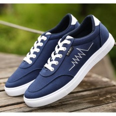 Pudding Korea Korean fashion Men's casual canvas shoes Blue