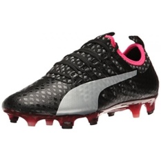 PUMA Mens EvoPOWER Vigor 1 FG Sepatu Sepak Bola, Hitam/Puma Silver/Quiet Shade/BRIGHT Plasma, KAMI-Internasional