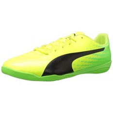 PUMA Mens EvoSPEED 17.4 Sepatu Sepak Bola IT, Keselamatan Kuning-Puma Black-Green Gecko, KAMI-Internasional