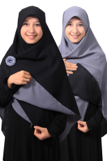Hijab - Kerudung Segi Empat - Hijab Syari Bolak Balik Pure Syaree Hitam - Abu Abu