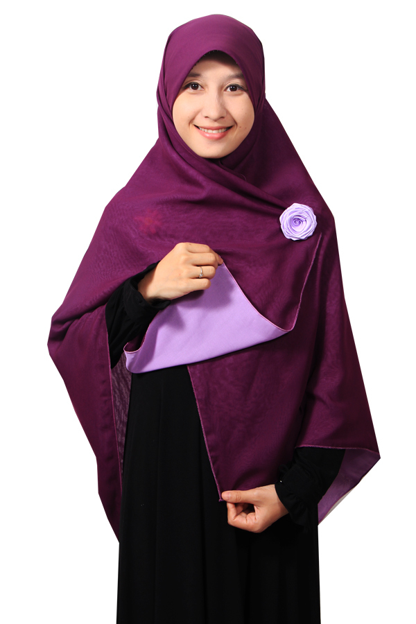 Hijab - Kerudung Segi Empat - Hijab Syari Bolak Balik Pure Syaree Ungu Tua - Lavender