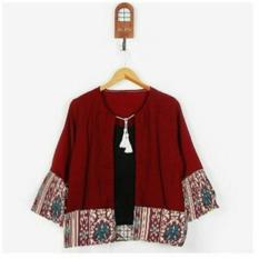 PusatFashion Emma Cardi Batik - Maroon