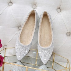 Sepatu Pernikahan Musim Dingin Model Baru Sepatu Putih Gaun Pengantin