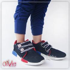 Qfaa-Sepatu Kets Jeans Anak prepet Hitam