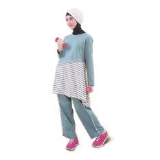 Qirani Baju Olahraga Wanita Muslim - Biru Tosca