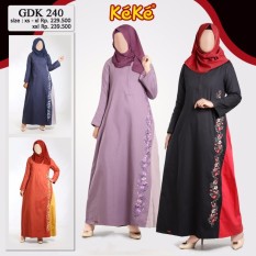 Qonitah Project GDK 240 Size XS Original Keke Busana Gamis Dewasa Katun Busana Muslim Baju Muslim Branded