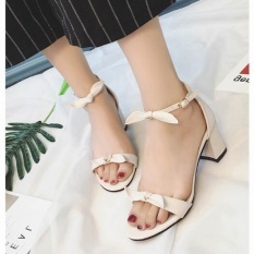 QQ Korea Terkena Toe Sandal Hak Tinggi Warna Putih