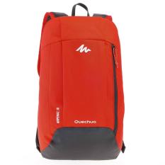 Decathlon Quechua Arpenaz 10 L Day Hiking Backpack - Red and Grey Tas Rangsel Gunung Sepeda Lari Sekolah