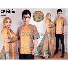 Queen Couple Batik Muslim- Sarimbit Couple- Batik Couple Gamis Gold Fitria