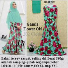 Queen Gamis Jumbo Oki Polka - Gamis- Baju Gamis Wanita- Gamis Bigsize Syari