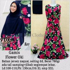 Queen Gamis Jumbo Oki Polka - Gamis- Baju Gamis Wanita- Gamis Bigsize Syari