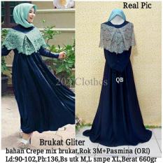 Queen Gamis Kebaya Brukat Pesta Baju Kebaya Muslim Brukat Kayla Maxi Merah