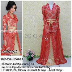Queen Maxi Dress Kebaya Shanaz Merah- Baju Pesta Brukat