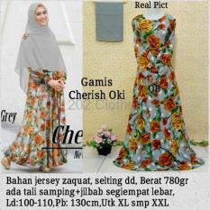 Queen Maxi Gamis Jumbo Oki Polka 2 Baju Gamis Wanita Gamis Bigsize Syari