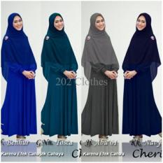 Queen New ORI Baju Gamis Syari Polos Oki- Gamis Wanita Muslim- Gamis Jersey XL [SALE
