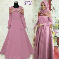 Queen New ORI Maxi Dress Brukat Gliter Gaun Pesta Modern- Kebaya Brukat Mina Pink