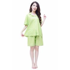 Quincy - Janet Dotty Big Celana Pendek Piyama - Green
