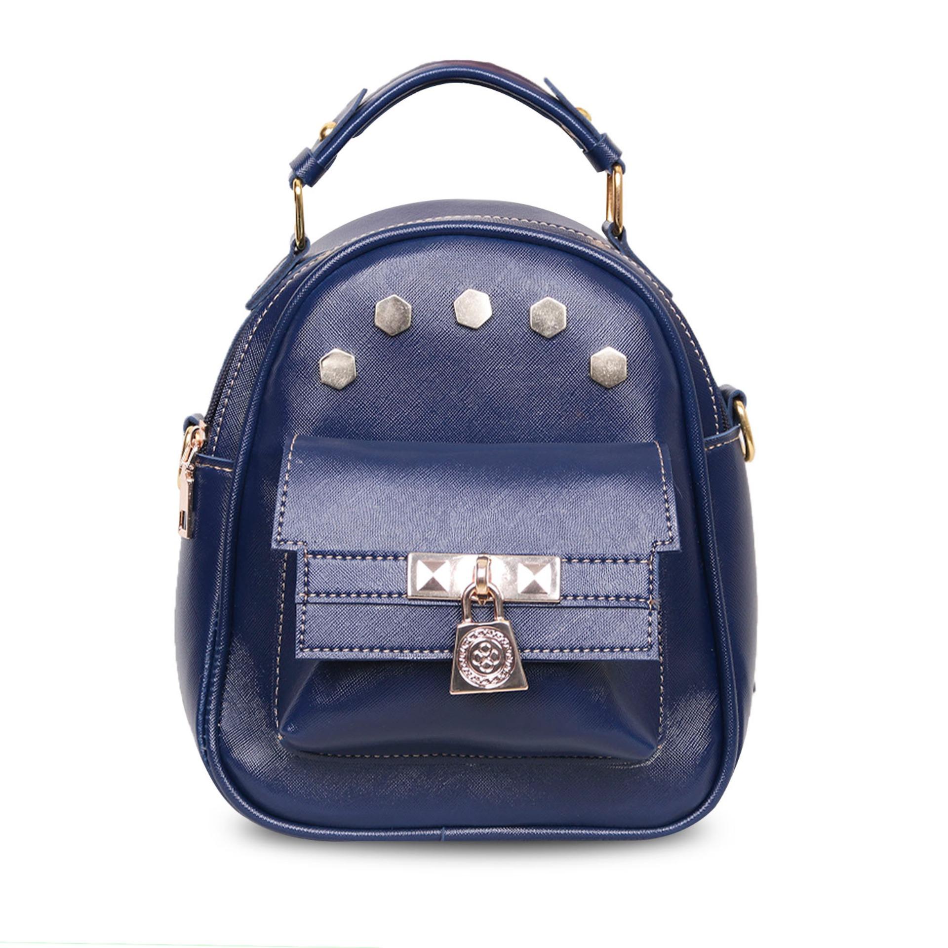 Quincy Label - Hexa 2in1 Backpack-Slingbag Women Bag / Tas Punggung - Tas Selempang Wanita - Navy