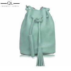 Tas Wanita/ Dompet Wanita/ Dompet Mini/ Dompet Fashion/Tas Selempang/ Tas Bahu Wanita/ Bucket Bag/ Tas serut miniso - PowderBlue