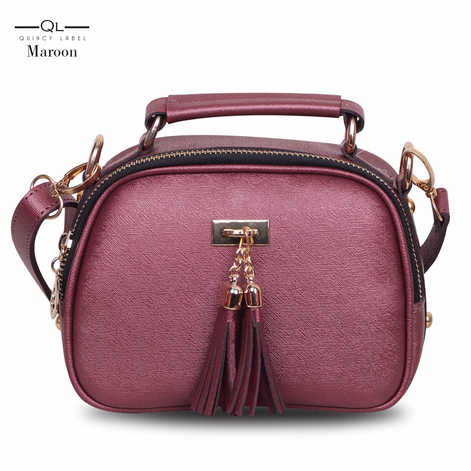 Quincy Label - Tas selempang MJ tassel - Maroon