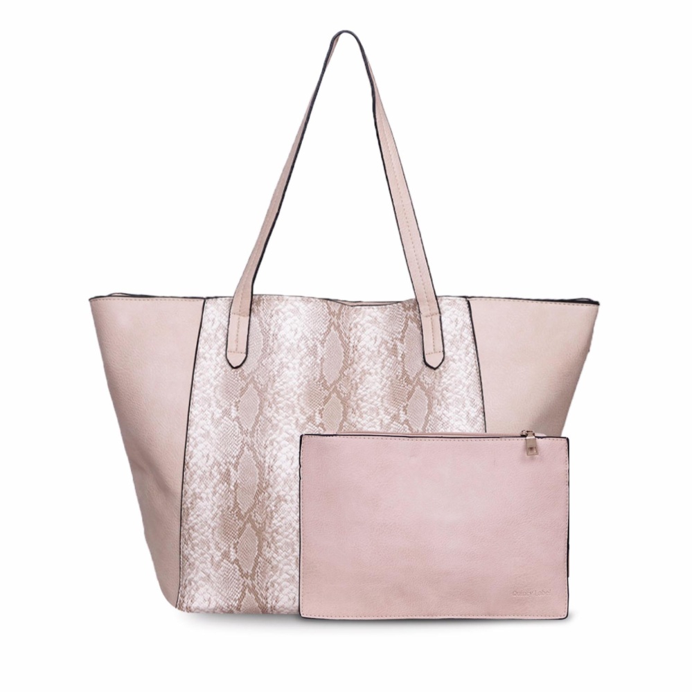 Quincy Label -  Tote Belle Snake Skin With Pu Leather