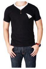 QuincyLabel T-shirt Double Button With Pocket - Black