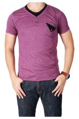 QuincyLabel T-shirt Double Buttton With Pocket - Purple