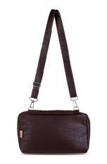 Quinta BBO Croco Dark Brown Tas Wanita