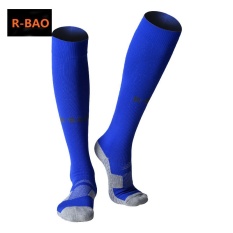 R-BAO 1 Pair Cotton Long Soccer Socks Non-slip Sport Football Ankle Leg Shin Guard Compression Protector For Men 8 Colors (Blue) - intl